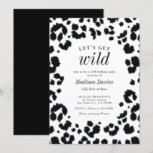 Lassen Sie uns Wild Leopard Print zum Geburtstag e Einladung