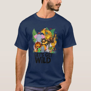 Lassen Sie uns Wild Zoo Party Animal Jungle Animla T-Shirt