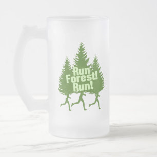 Lassen Sie Waldlauf laufen Mattglas Bierglas