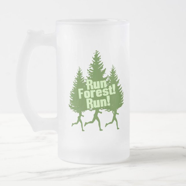 Lassen Sie Waldlauf laufen Mattglas Bierglas (Links)