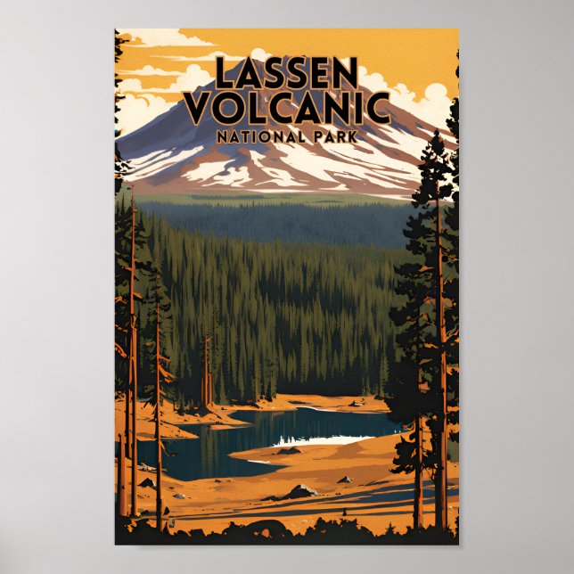 Lassen Volcanal National Park Travel Poster (Vorne)