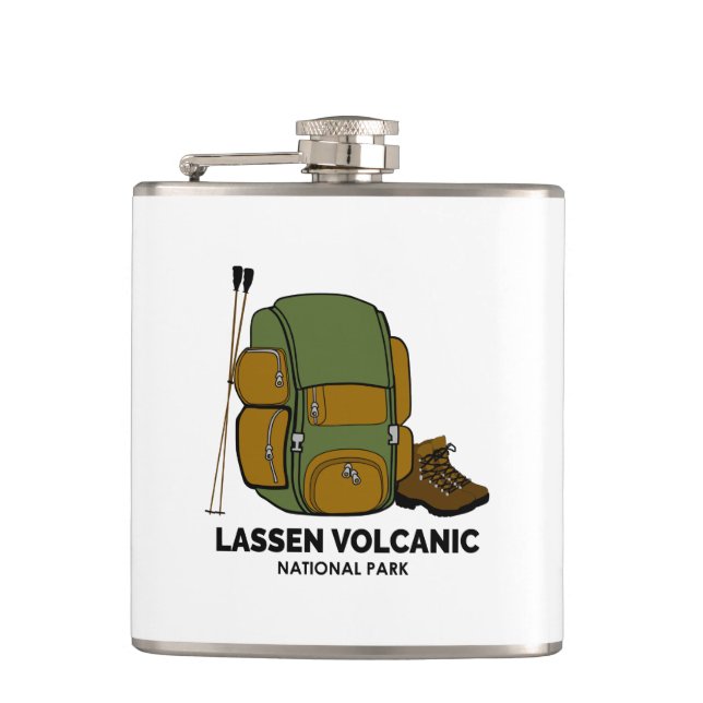 Lassen-Volcanal-Nationalpark-Rucksack Flachmann (Vorderseite)