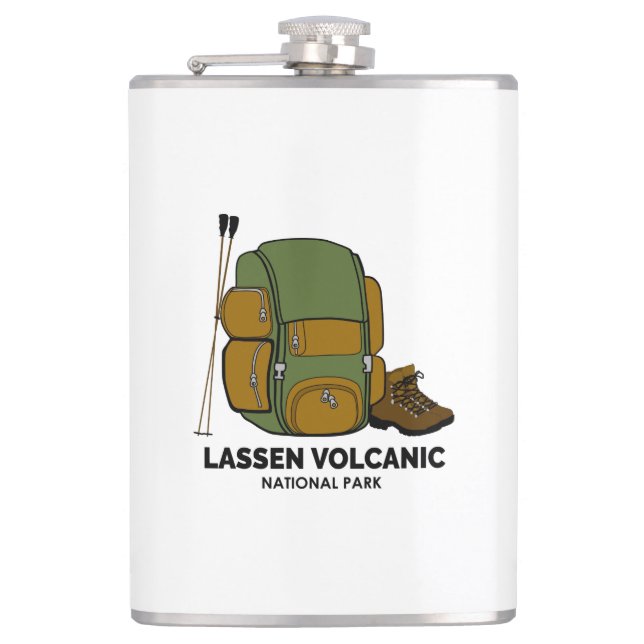 Lassen-Volcanal-Nationalpark-Rucksack Flachmann (Vorderseite)