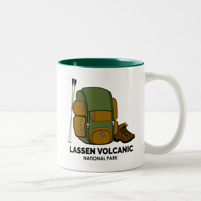Lassen-Volcanal-Nationalpark-Rucksack Zweifarbige Tasse (Rechts)