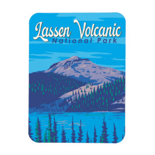 Lassen-Volcanic National Park Illustration Travel Magnet