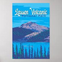 Lassen-Volcanic National Park Illustration Travel