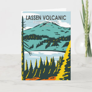 Lassen Volcanic National Park Kalifornien Vintage Karte