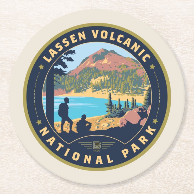 Lassen Volcanic National Park Runder Pappuntersetzer (Vorderseite)
