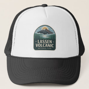 Lassen Volcanic National Park Vintage Abzeichen Truckerkappe