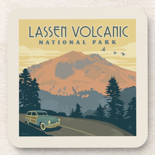 Lassen-Volcanic-Nationalpark | Straßenfahrt Getränkeuntersetzer (Vorderseite)