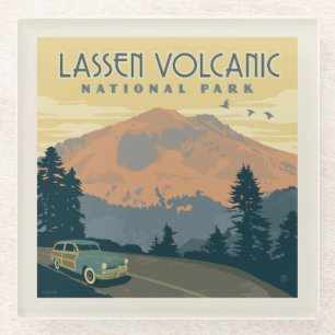 Lassen-Volcanic-Nationalpark   Straßenfahrt Glasuntersetzer
