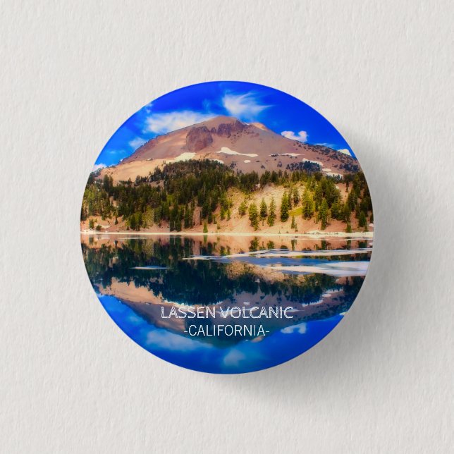 Lassen Vulkanischer Nationalpark California Button (Vorderseite)