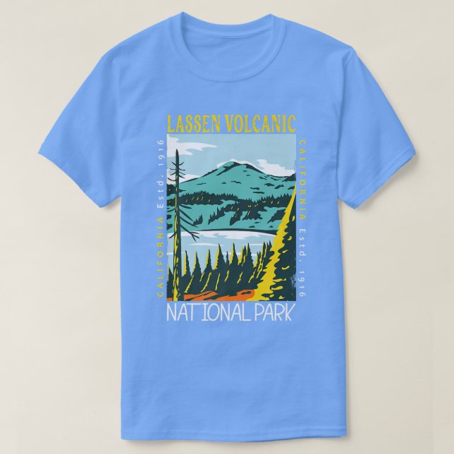 Lassen Vulkanischer Nationalpark California Distre T-Shirt (Design vorne)
