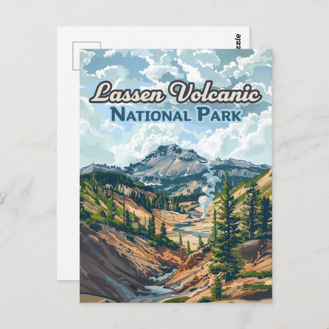 Lassen Vulkanischer Nationalpark California Postkarte (Vorne/Hinten)