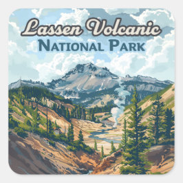 Lassen Vulkanischer Nationalpark California Quadratischer Aufkleber