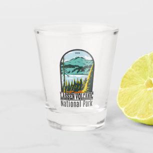 Lassen Vulkanischer Nationalpark California Vintag Schnapsglas
