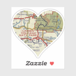Lassen Vulkanischer Nationalpark Karte Aufkleber