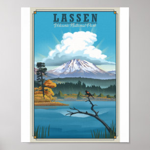 Lassen Vulkanischer Nationalpark Litho Artwork Pos Poster