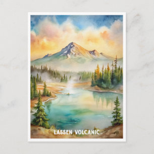 Lassen Vulkanischer Nationalpark Wasserfarbenmaler Postkarte
