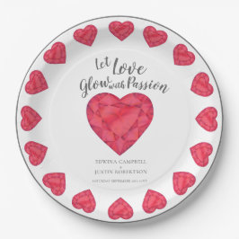 Lassend Liebe glänzen Leidenschaft rubinen Herzens Pappteller