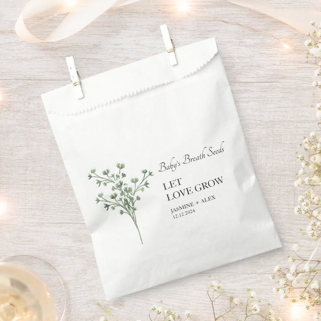 Lassend Liebe wachsen Baby's Atem Seed Wedding Geschenktütchen (Ausgeschnitten)