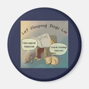 Lassend schlafende Hunde Lie Rick London Comic Mag Magnet