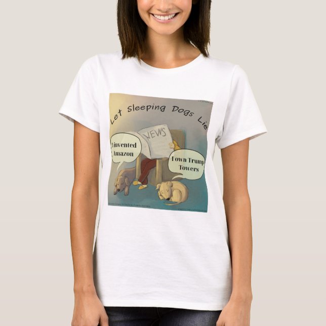 Lassend Schlafende Hunde Lie Womens Comic Tshirt (Vorderseite)