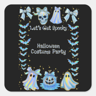 Lassenden erhalten leckere Kids Halloween Faltenla Quadratischer Aufkleber