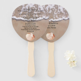 Lässig Beach Theme Wedding Program Fan Fächer