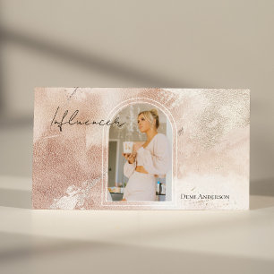 Lässig Beige   Moderne "Influencer Business Cards" Visitenkarte