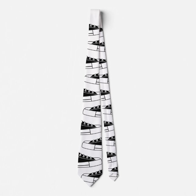 Lässig Black Sneakers Unisex Neck Tie Krawatte (Vorderseite)