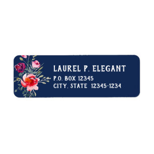 Lässig Blue Floral Rücksendeadresse