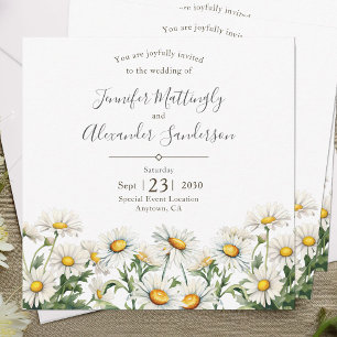 Lässig Country Wedding Daisy Floral Einladung