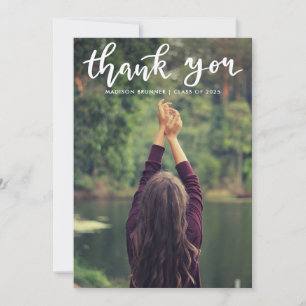 Lässig Dankeschön an Typografy Script Graduate Fot Dankeskarte