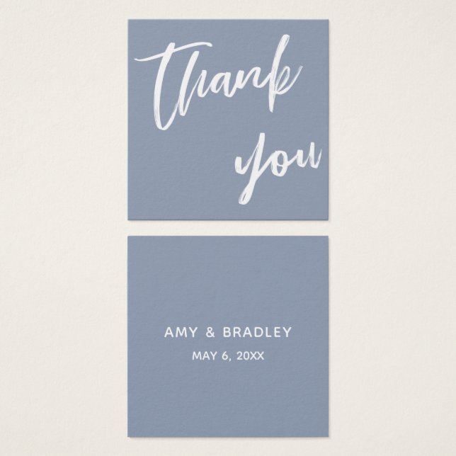 Lässig Dusty Blue Wedding Vielen Dank für Ihre Unt (Vorne & Hinten)