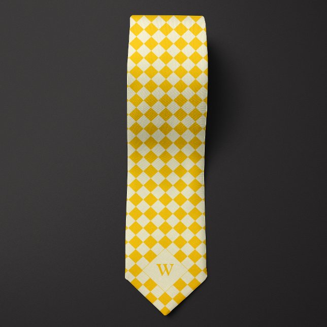 Lässig-Gelb-Prüfmonogramm Krawatte (Von Creator hochgeladen)