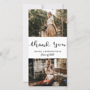 Lässig Graduate Two Foto Danke, Script Dankeskarte