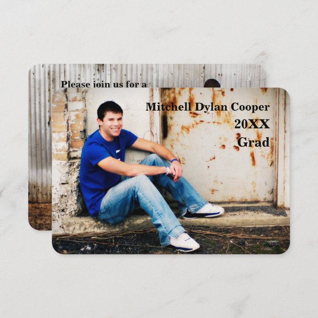 Lässig Grunge - 3x5 Abschluss Ankündigung (Vorne/Hinten)