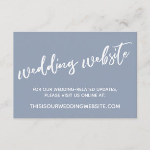 Lässig Handwriting Dusty Blue Wedding Website Begleitkarte