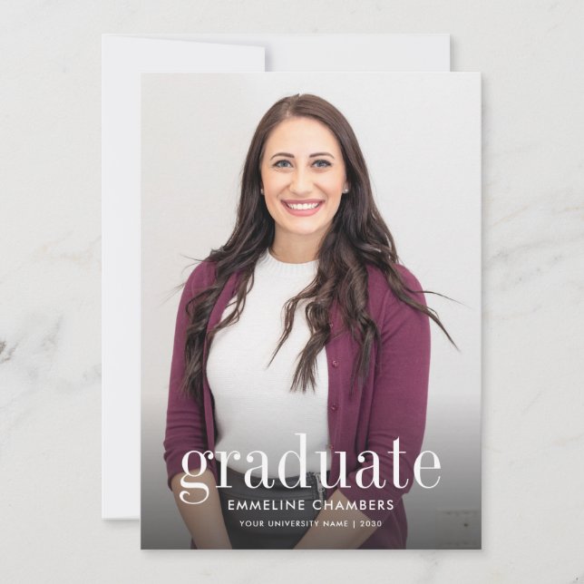 Lässig-Moderne Foto Graduation Party Einladung (Vorderseite)