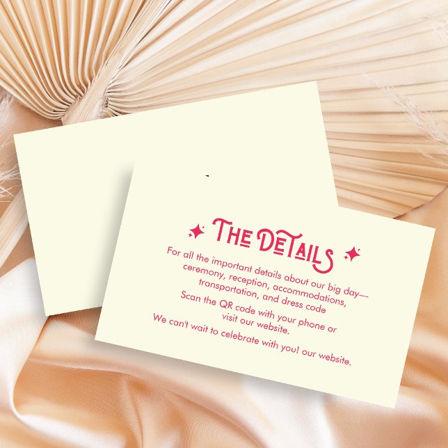 Lässig nichts Extravagant nur Liebe Hochzeitsdetai Begleitkarte (Casual Modern Just Love Wedding Details Card with QR Code
)