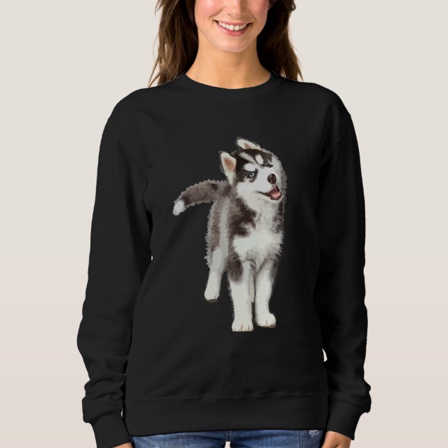 Lässig Pomsky Portrait Graphic Art Men Women Kids Sweatshirt (Vorderseite)