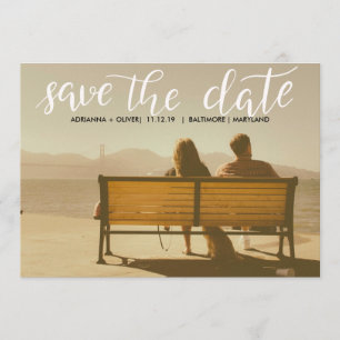 Lässig Save the Date Wedding Skript-Foto