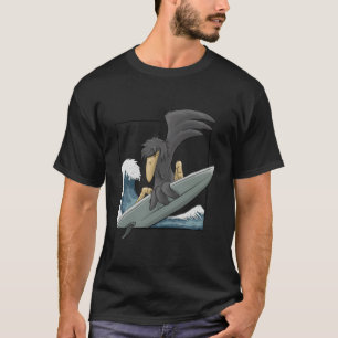 Lässig Surfer Crow Funky Raven Surfen auf Japan Wa T-Shirt