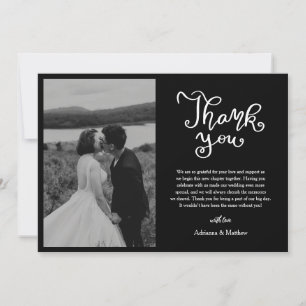 Lässig Vielen Dank, dass Sie Script Black Wedding  Dankeskarte