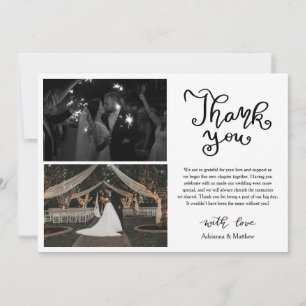 Lässig Vielen Dank, dass Sie Script Wedding Foto C Dankeskarte