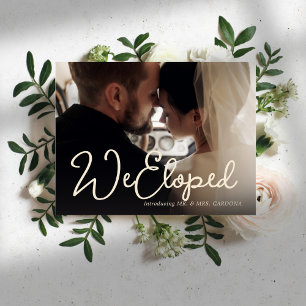 Lässig We Eloped Script Foto Ankündigungspostkarte