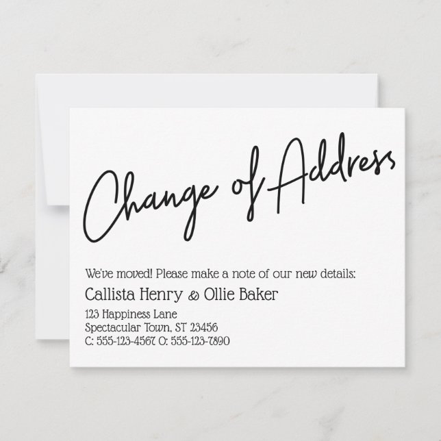 Lässige Adressenänderung Einfache Ankündigung (Vorderseite)