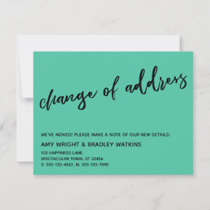 Lässige Änderung der Anschrift Biscay Green Ankünd Mitteilungskarte