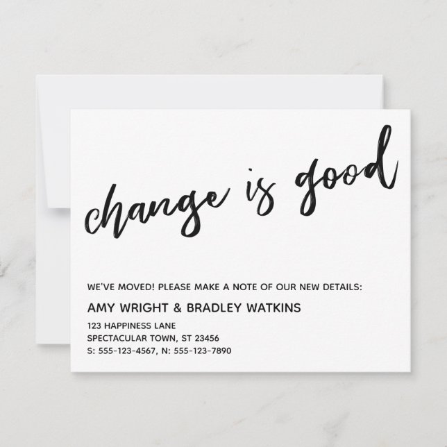 Lässige Änderung ist eine gute Ankündigung der neu (Vorderseite)